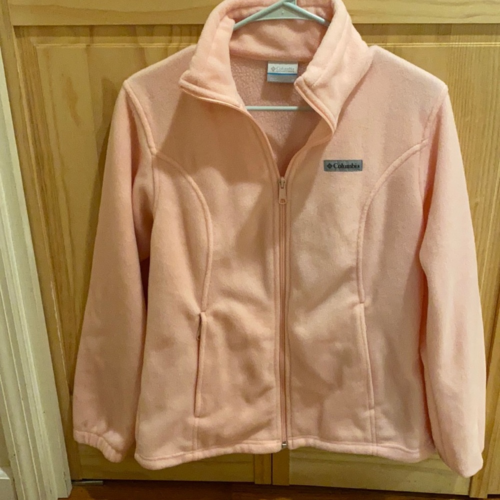 Columbia Pink M Full zip fleece